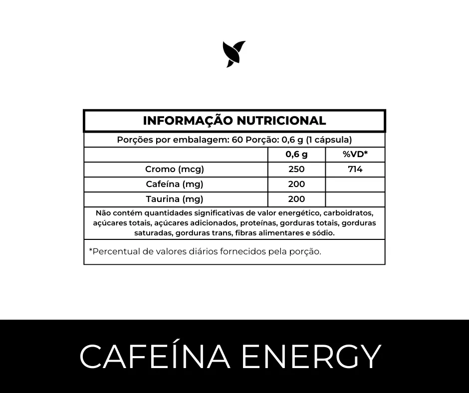 Cafeína Energy - Cafeína 200mg, Taurina e Cromo - 60 Cápsulas - Image 4