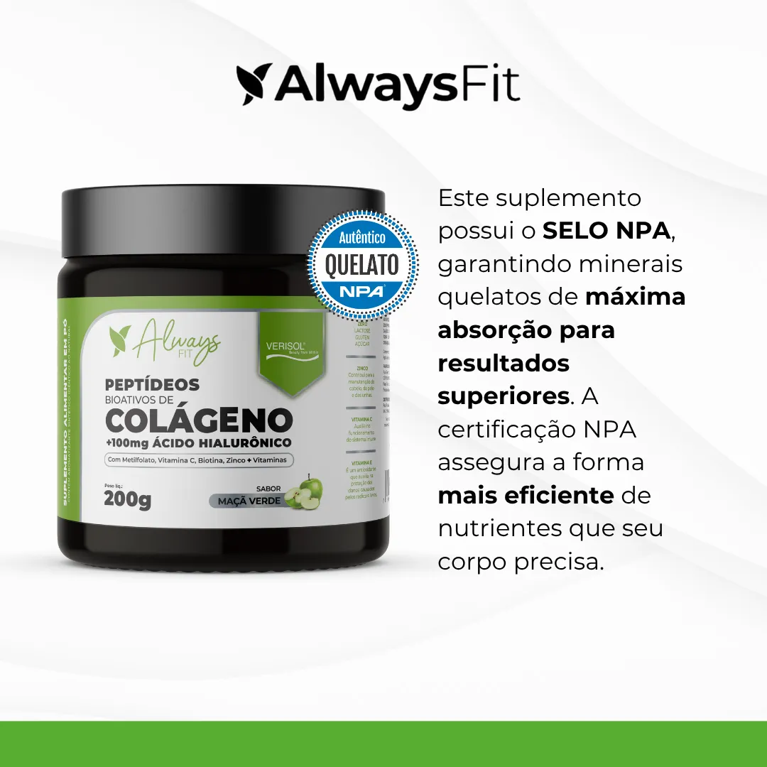 Colágeno Verisol Peptídeos Bioativos, 100mg Ácido Hialurônico, Metilfolato, Fibras + Vitaminas e Minerais - Image 6