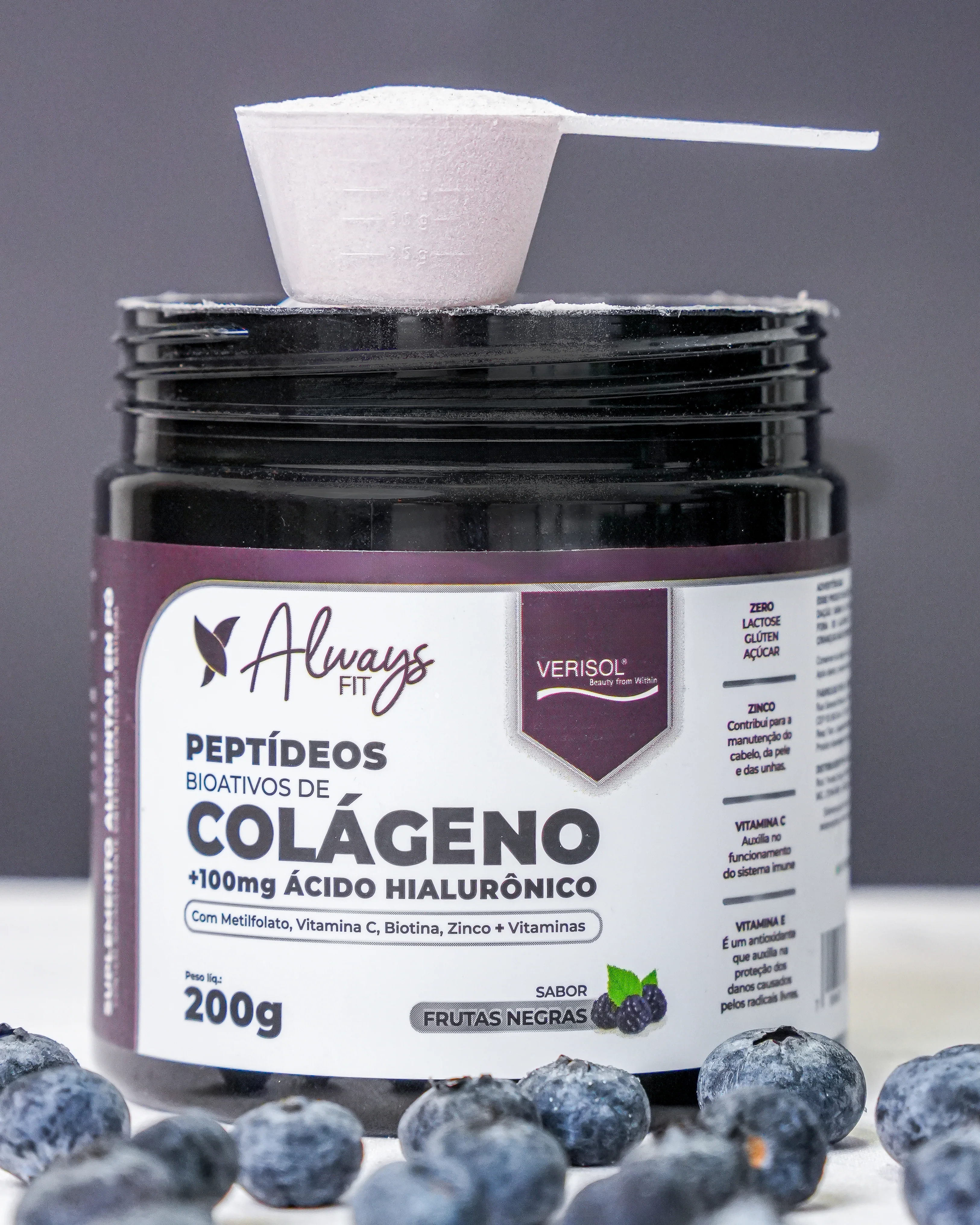 Colágeno Verisol Peptídeos Bioativos, 100mg Ácido Hialurônico, Metilfolato, Fibras + Vitaminas e Minerais - Image 5
