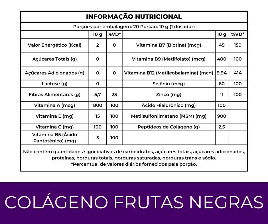 Colágeno Verisol Peptídeos Bioativos, 100mg Ácido Hialurônico, Metilfolato, Fibras + Vitaminas e Minerais - Image 7