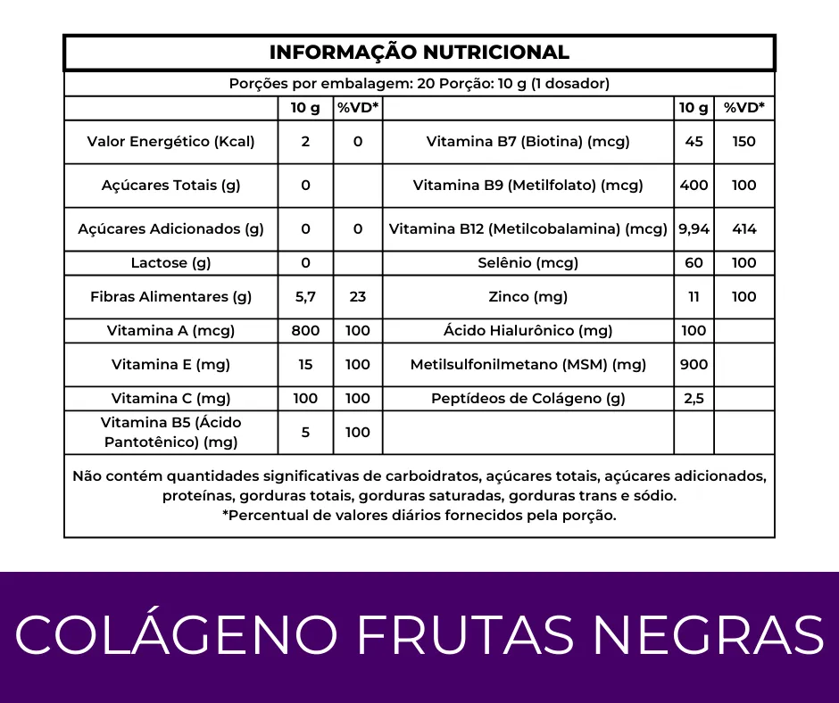 Colágeno Verisol Peptídeos Bioativos, 100mg Ácido Hialurônico, Metilfolato, Fibras + Vitaminas e Minerais - Image 3