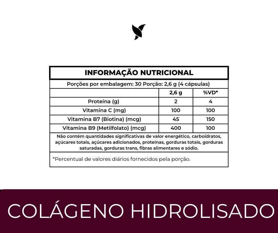 Colágeno Hidrolisado com Biotina, Metilfolato (B9) e Vitamina C - 120 Cápsulas - Image 4