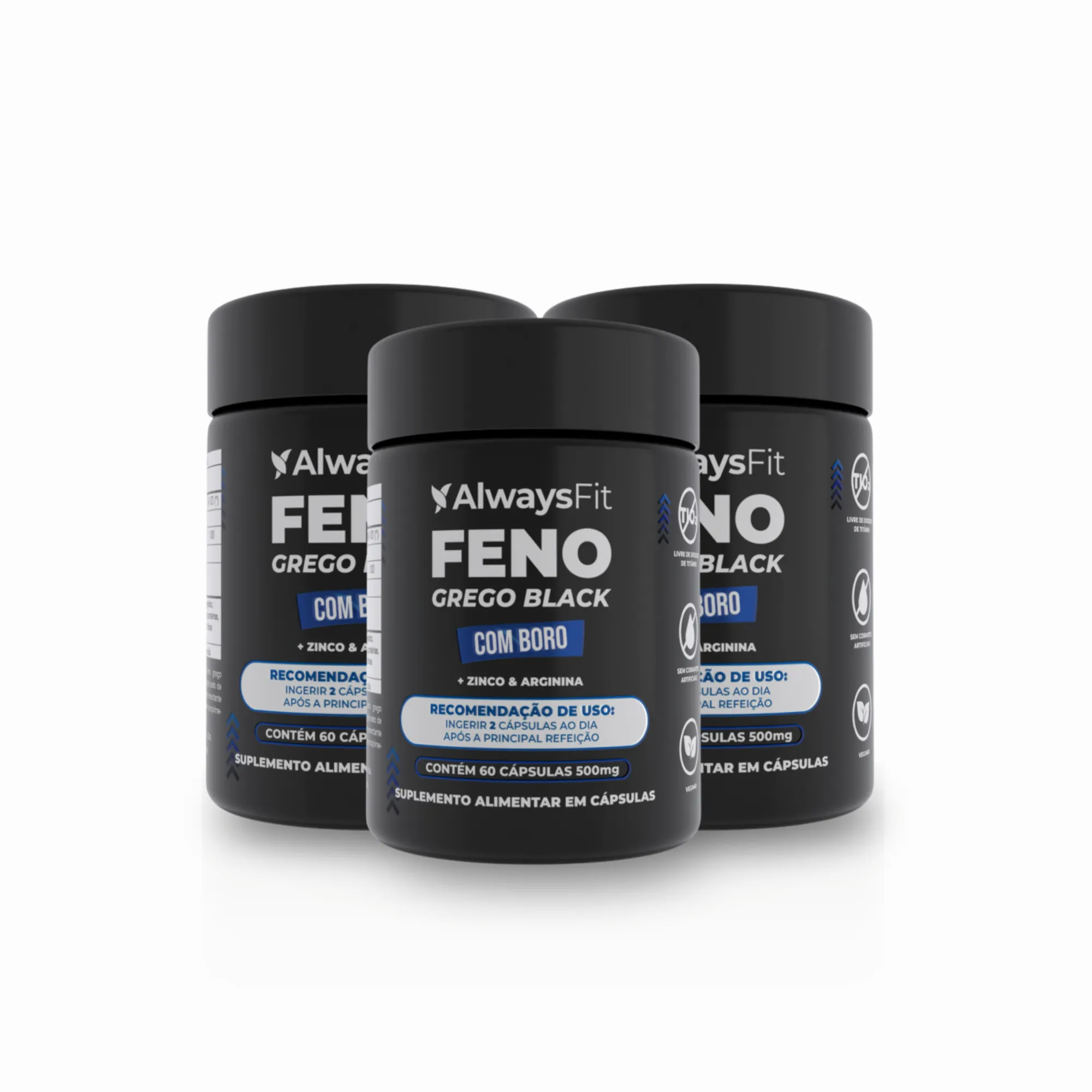 Feno Grego Black com Arginina, Zinco e Boro - 60 Cápsulas - Image 4