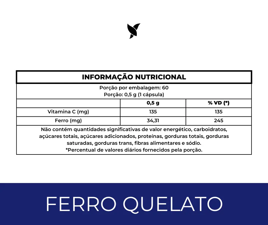 Ferro Quelato 35mg + Vitamina C 135mg - 60 Cápsulas - Image 5