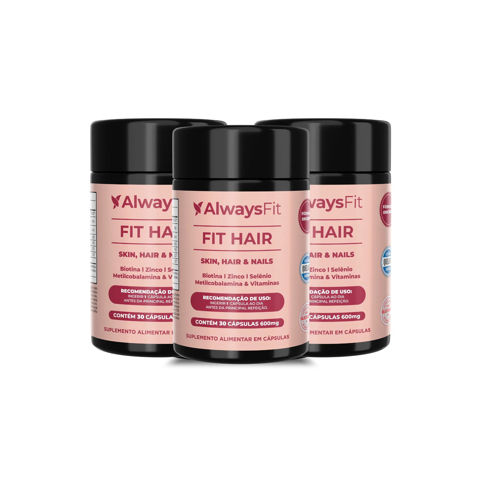 FitHair® - Biotina, Zinco, Ferro, Cobre, Cisteína e + Vitaminas - 30 Cápsulas - Image 5