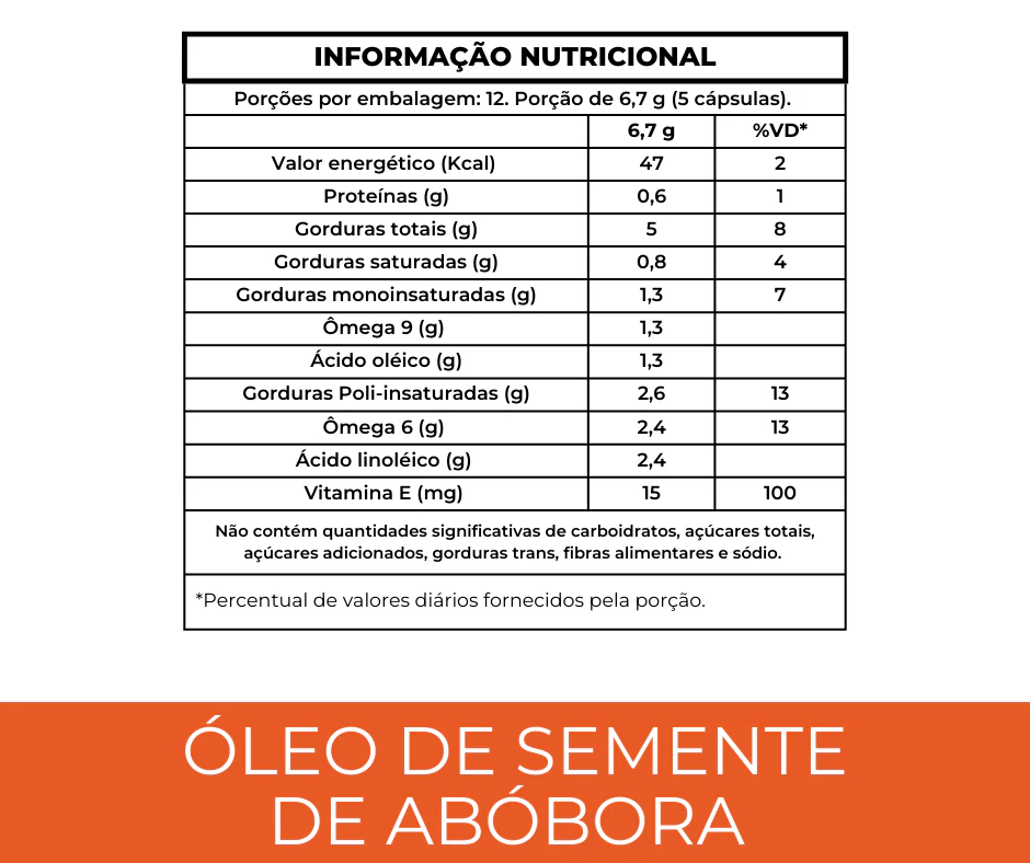 Óleo de Semente de Abóbora 1340mg em cápsulas com Vitamina E - 60 Cápsulas - Image 3