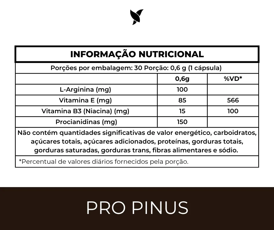 Pro Pinus - Pinus Pinaster Aiton com L-Arginina, Vitamina E, Vitamina B3 e Procianidinas - 30 Cápsulas - Image 3