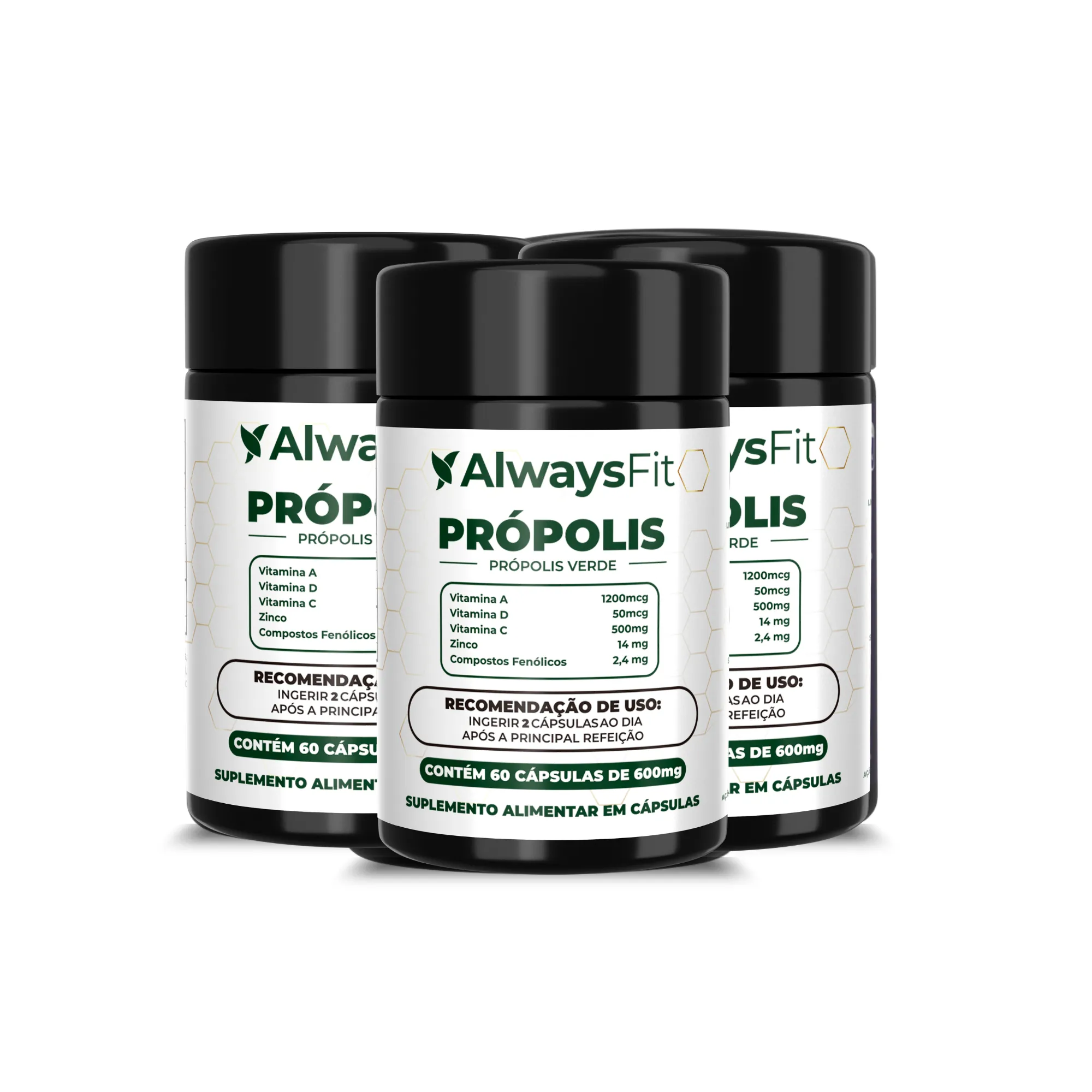 Própolis Verde com Vitaminas A, D3, C e Zinco - 60 Cápsulas - Image 3