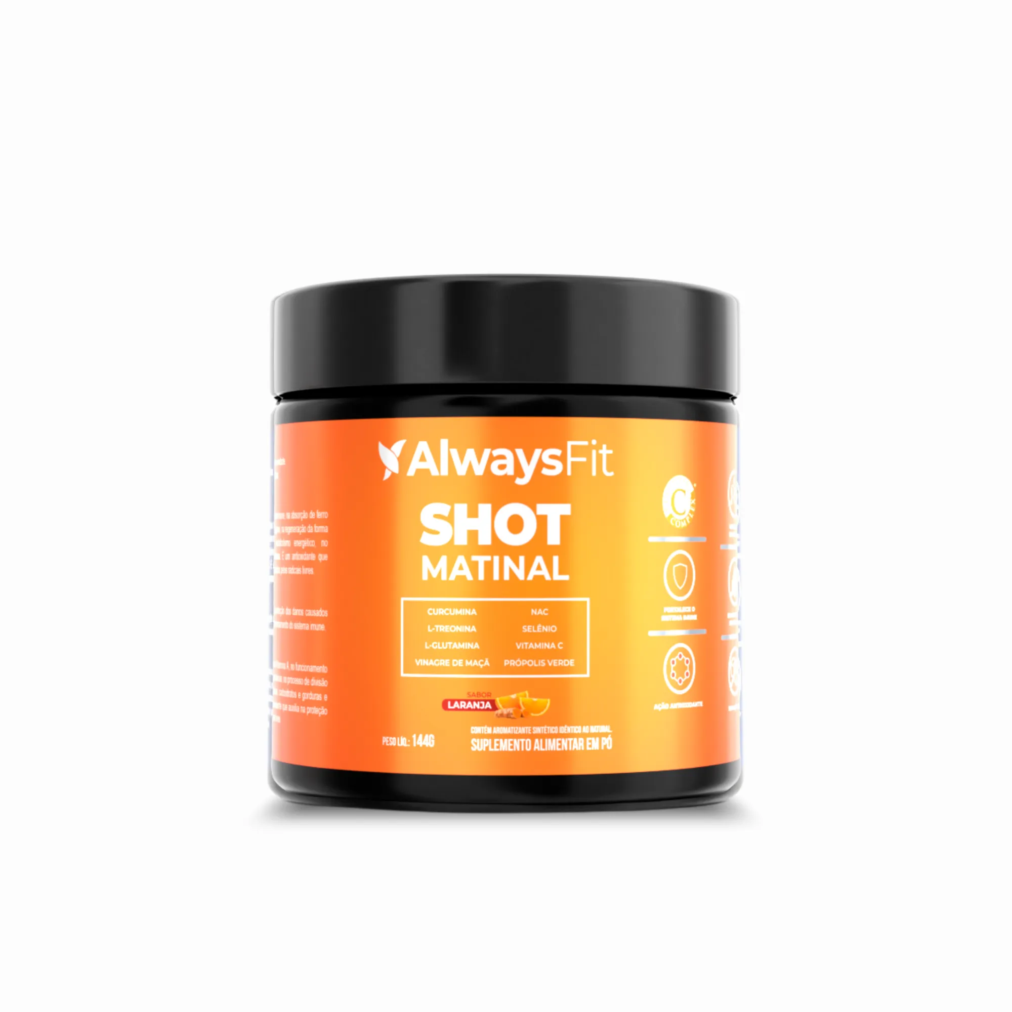 Shot Matinal Always Fit - Blend exclusivo de Curcumina, sabor Laranja, Glutamina, NAC, Vinagre de Maçã, Própolis Verde, Vit. C e + - Image 4
