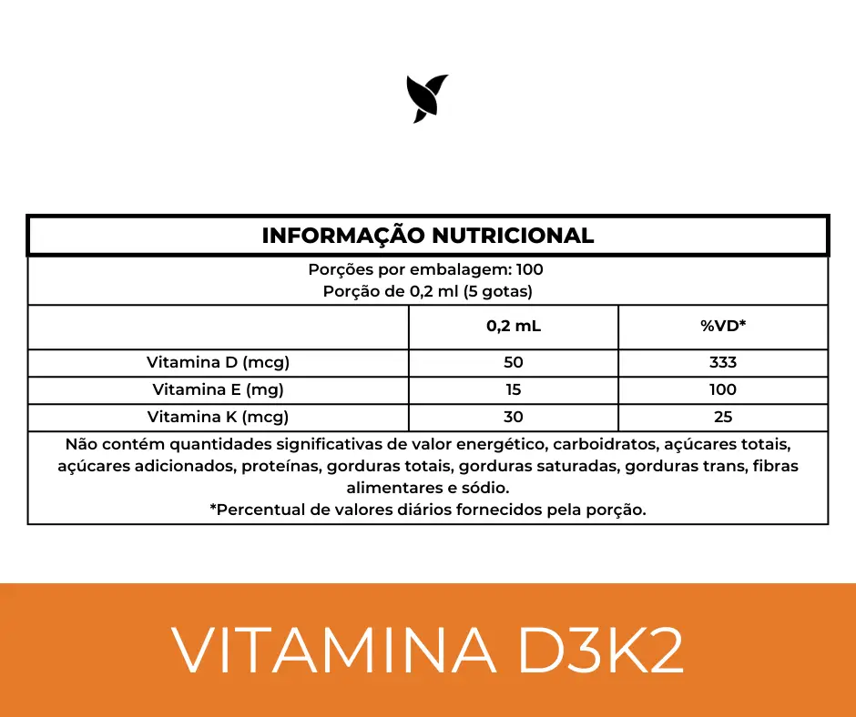 Vitamina D3+K2 (MK-7) em Gotas - 2000 UI D3 e 65 mcg K2 por Dose - 20ml - Image 4
