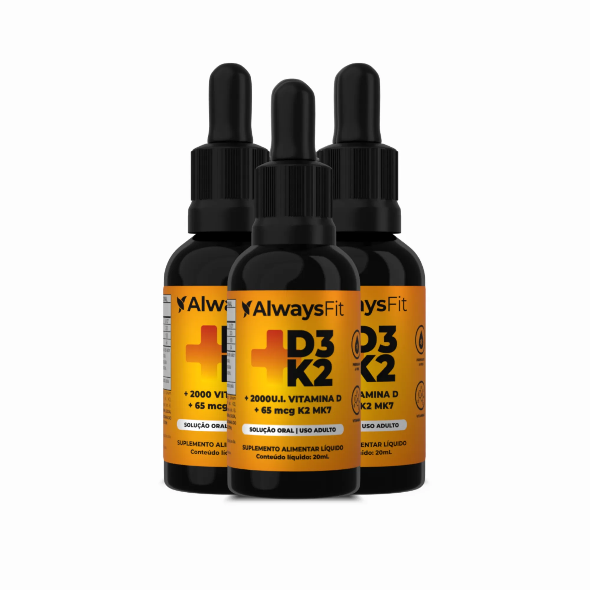 Vitamina D3+K2 (MK-7) em Gotas - 2000 UI D3 e 65 mcg K2 por Dose - 20ml - Image 5